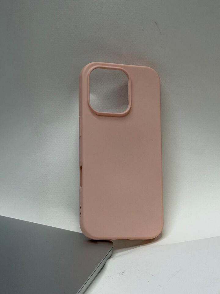 iPhone 16 Pro Uyumlu İçi Kadife Süet Astarlı İpeksi Silikon Lansman Kılıf Pembe