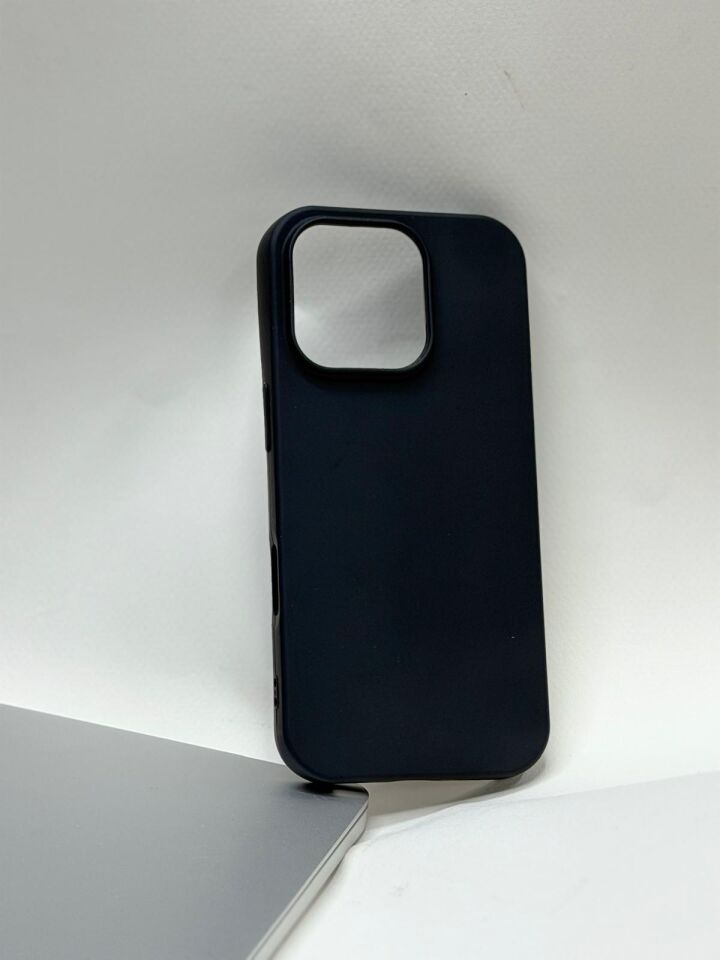 iPhone 16 Pro Uyumlu İçi Kadife Süet Astarlı İpeksi Silikon Lansman Kılıf Siyah