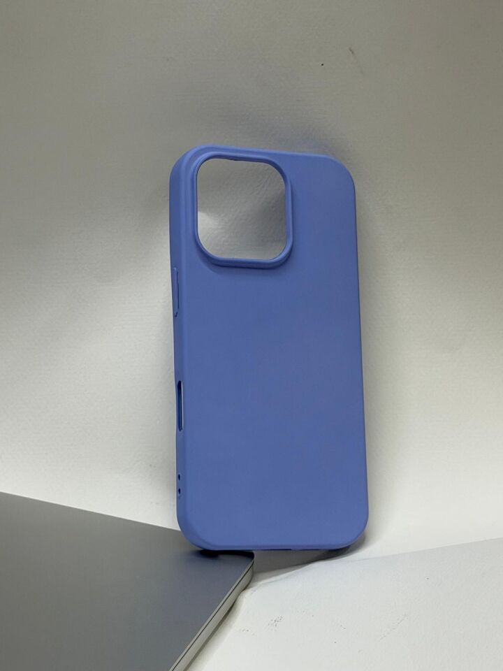 iPhone 16 Pro Uyumlu İçi Kadife Süet Astarlı İpeksi Silikon Lansman Kılıf Mavi