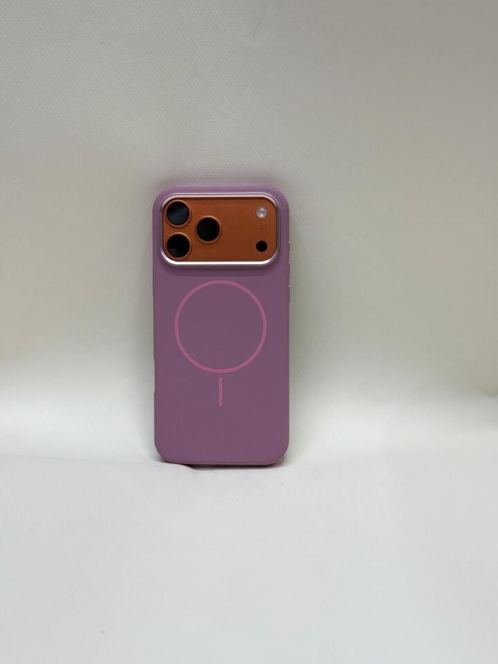 Iphone 17 Pro Max Uyumlu Magsafe Leke tutmaz Silikon Lansman Kılıf 17 Pro Max Mor