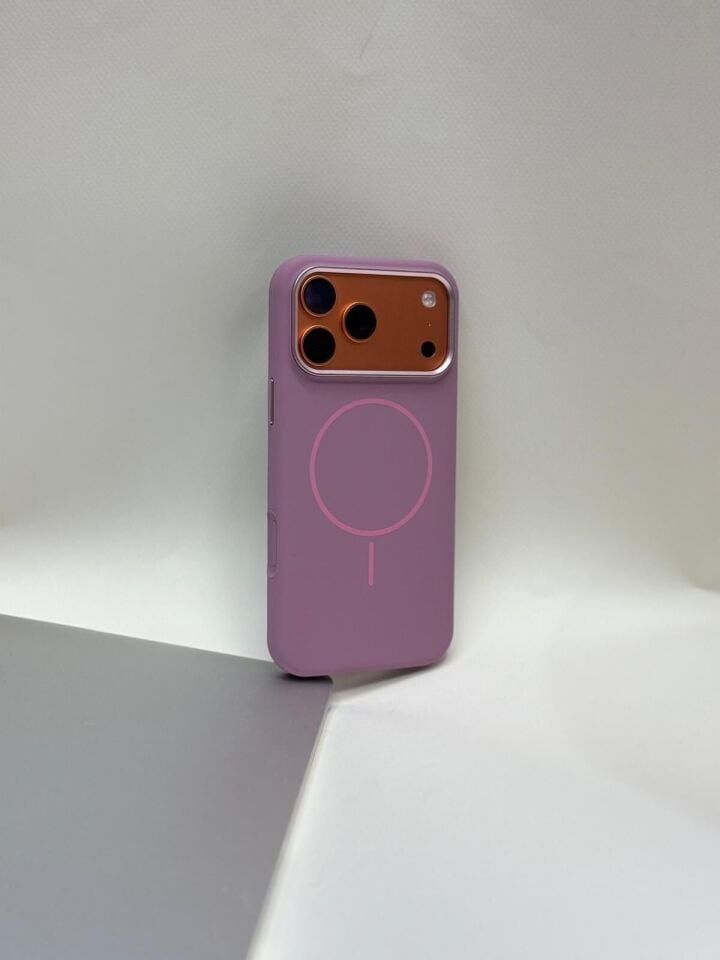 Iphone 17 Pro Max Uyumlu Magsafe Leke tutmaz Silikon Lansman Kılıf 17 Pro Max Mor
