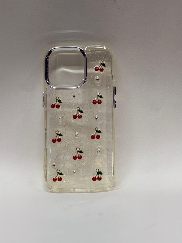iPhone 16 Pro Uyumlu Mücevher Desenli Kristal Lüks Koruma Kılıfı – Parlak ve Şık Tasarım