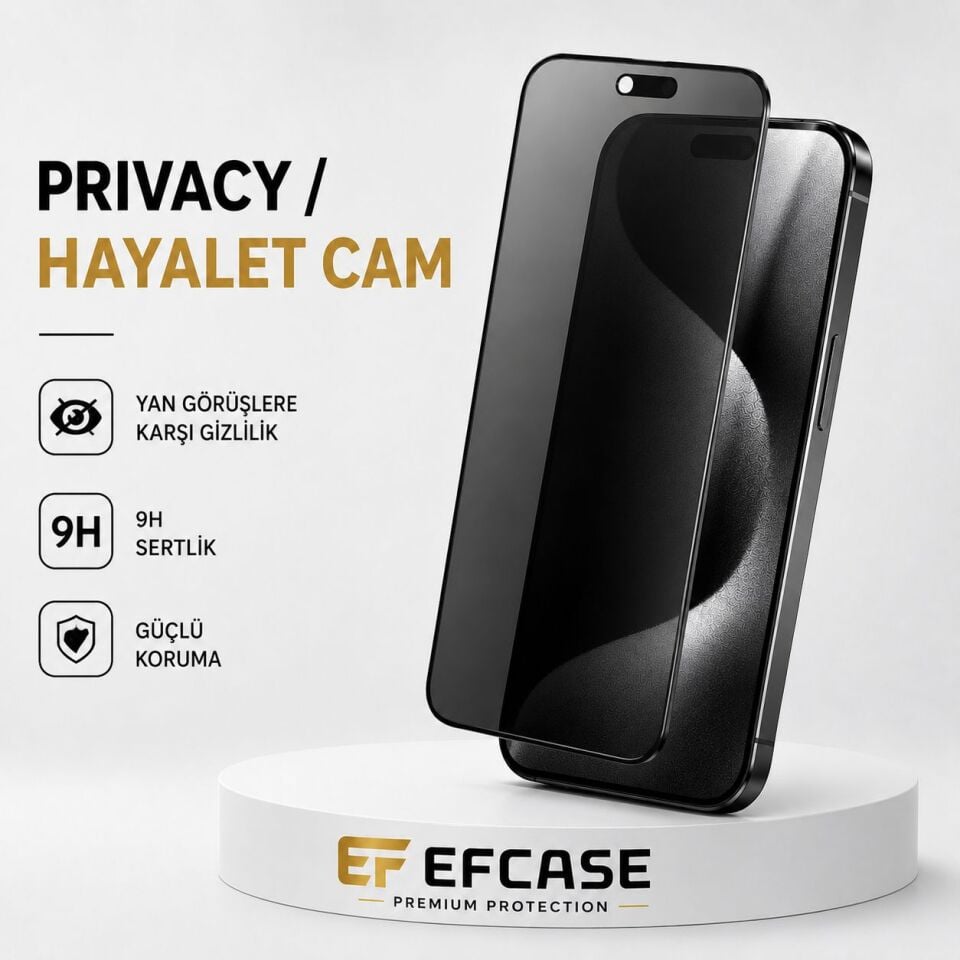 Efcase iPhone 11 Hayalet Ekran Koruyucu – Gizlilik Filtreli 360 Derece Tam Koruma Cam