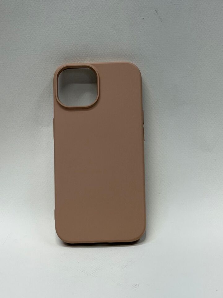 iPhone 15 Lansman Kılıfı - İçi Kadife Süet Mikrofiber Silikon Koruma Kahverengi