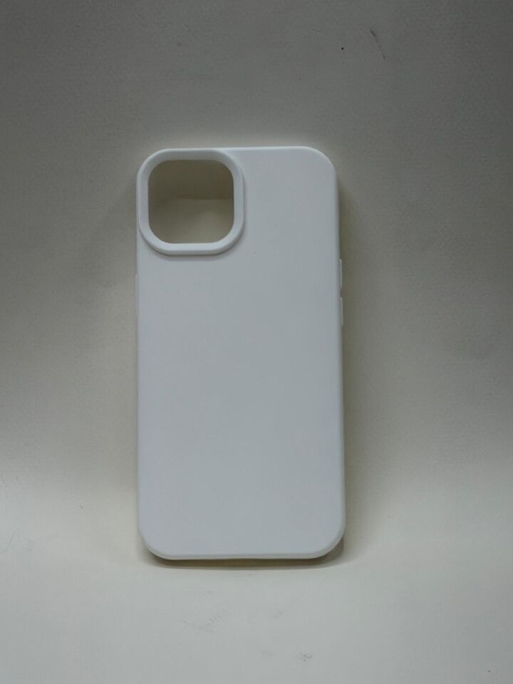 iPhone 15 Lansman Kılıfı - İçi Kadife Süet Mikrofiber Silikon Koruma Beyaz